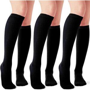 Women's Knee High Athletic Socks Stripe Tube Outdoor Sport Socks 1-3